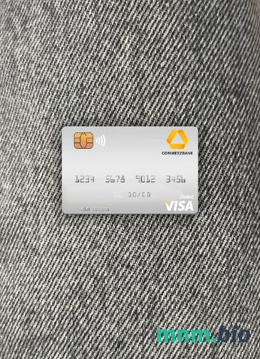 Germany Commerz bank visa obciążyć card wygląd fotograficzny skan PSD + zdjęcie
